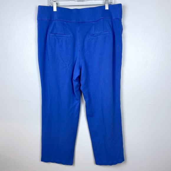 Lane Bryant Ponte Straight Leg Pant Pull On Blue Full Length Work Size 18 Short - Picture 5 of 11